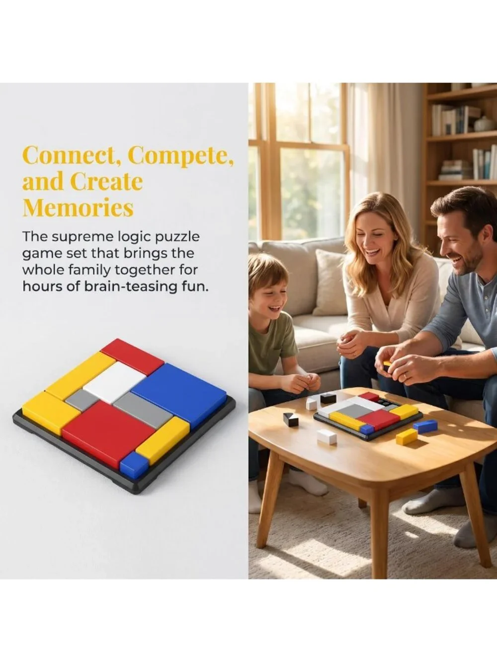 2 Battle Bells, Color Logic Blocks Set & Black & White Hidden Blocks - Fun